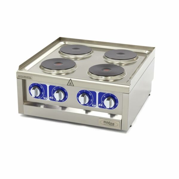 Commercial Grade Cooker – 4 Burners – Electric – Double Unit – 60cm Deep – Maxima 09391530