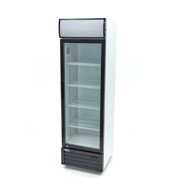 Italhűtő üvegajtós – felső világítópanellel – nyíló ajtók – display hűtő –  360L Maxima 09404020