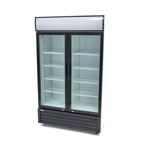 Italhűtő üvegajtós – felső világítópanellel – nyíló ajtók – display hűtő –  700L Maxima 09404025